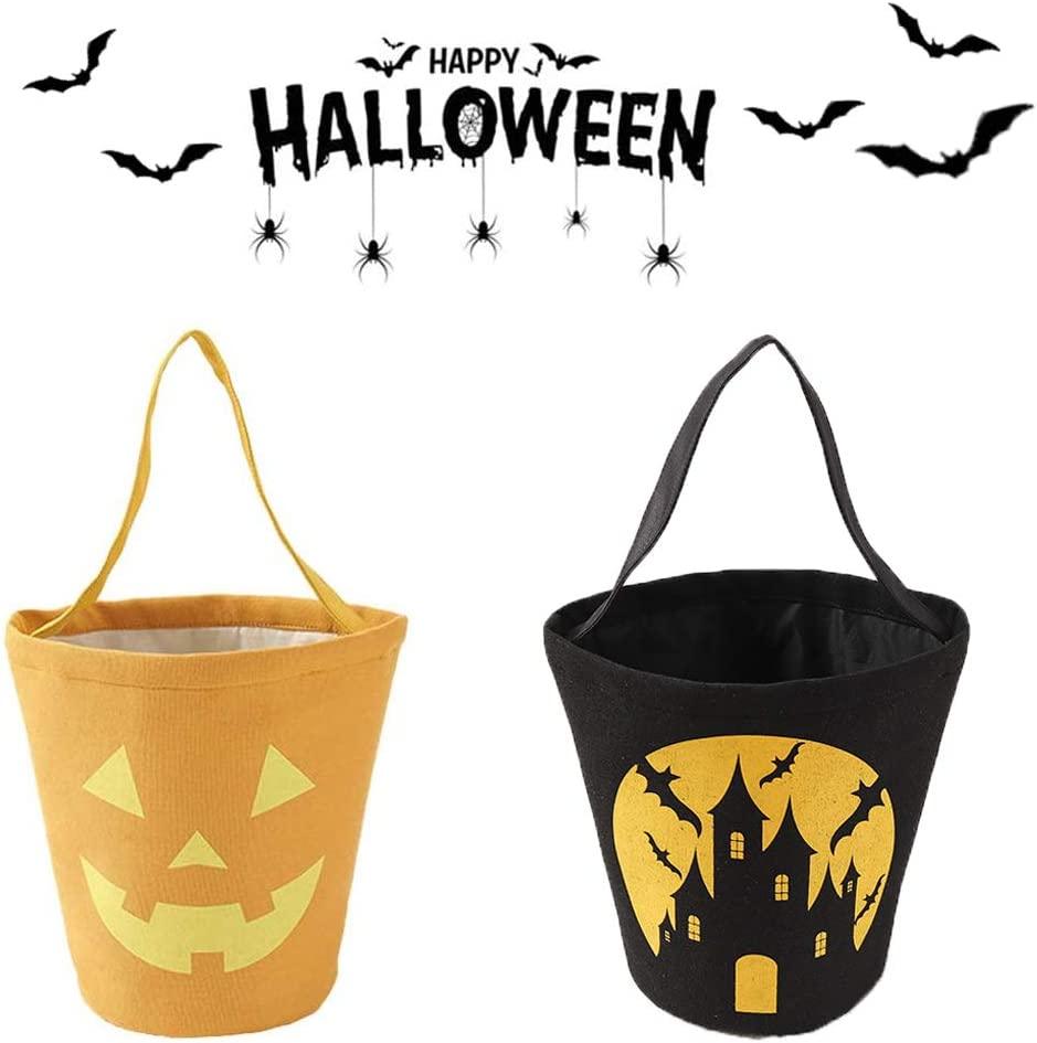 Halloween Trick or Treat Bag, Pumpkin Canvas Candy Tote Bucket-KOLAICH™