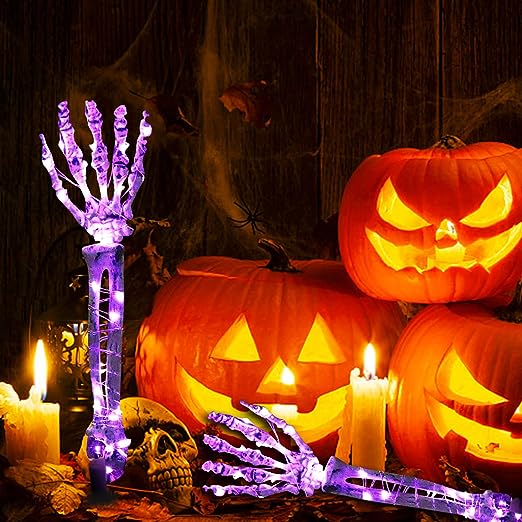 Glowing Halloween Ghost Hand Skeleton