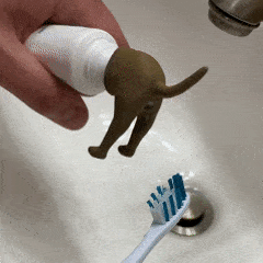 Pooping Dog Butt Toothpaste Topper