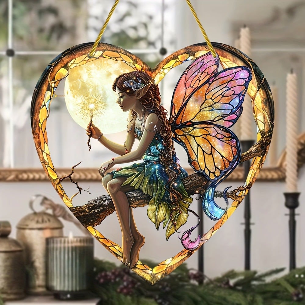 Heart Shaped Window Treatments Elf Girl Light Catcher/Home Decoration /Creative Gifts