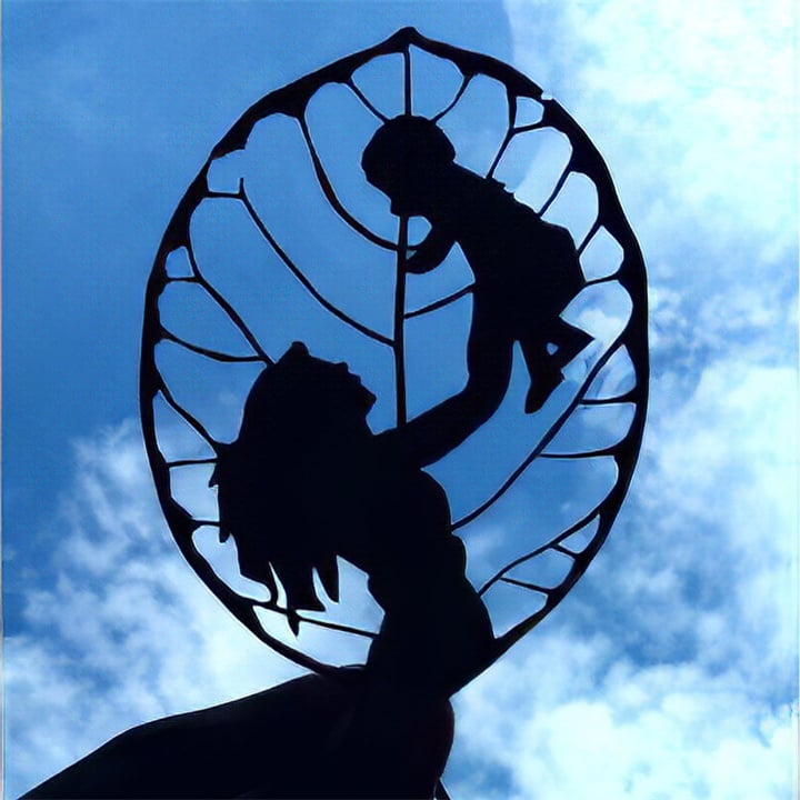 Mother's Day Leaves Black Iron Ornament