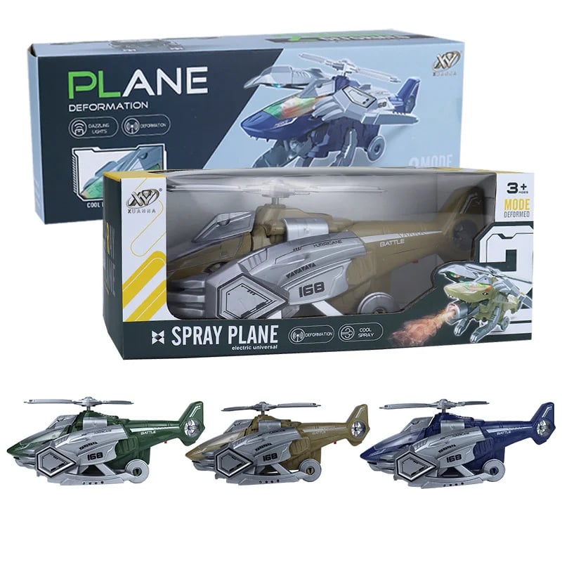 🎁2023-Christmas Hot Sale🎁 LED Transforming Dinosaur Helicopter Toy Free Shipping