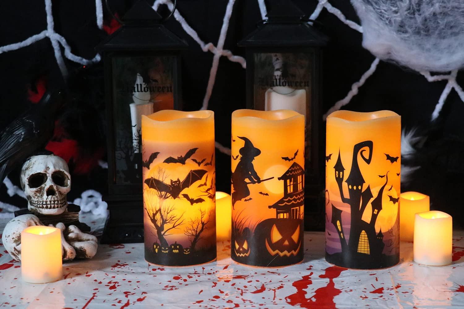 Flameless Flickering Candles Battery Operated Set of 3 Real Wax LED Pillar Candles-KOLAICH™