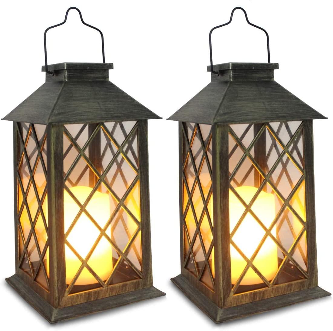 14" Solar Lantern,Outdoor Garden Hanging Lanterns,Set of 2-KOLAICH™