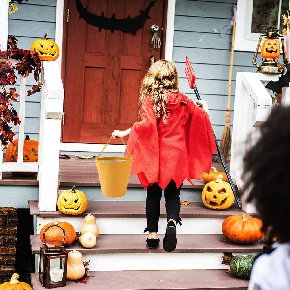 Halloween Trick or Treat Bag, Pumpkin Canvas Candy Tote Bucket-KOLAICH™