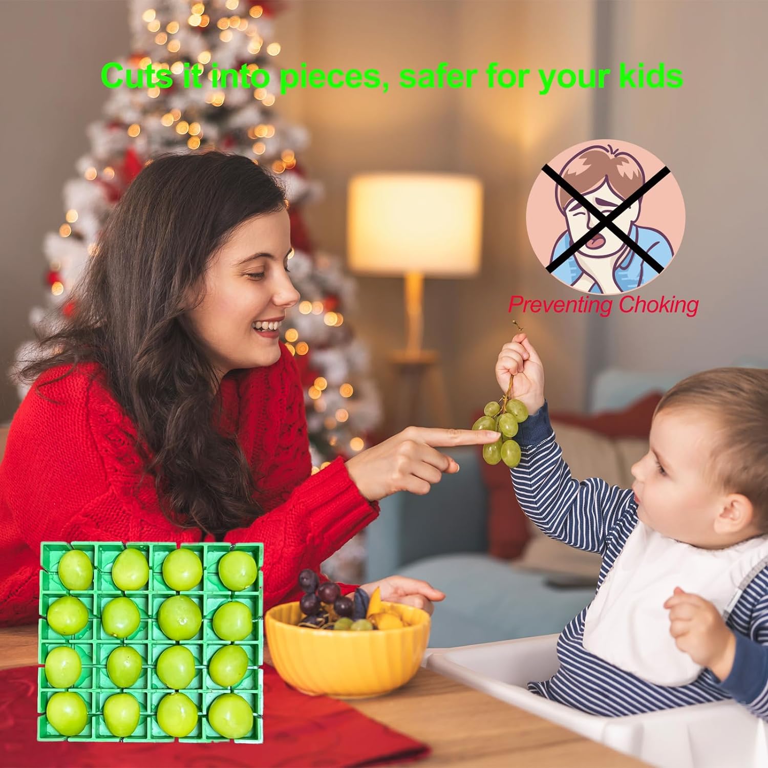 Grape cherry tomato slicer slices in halves or quarters at a time