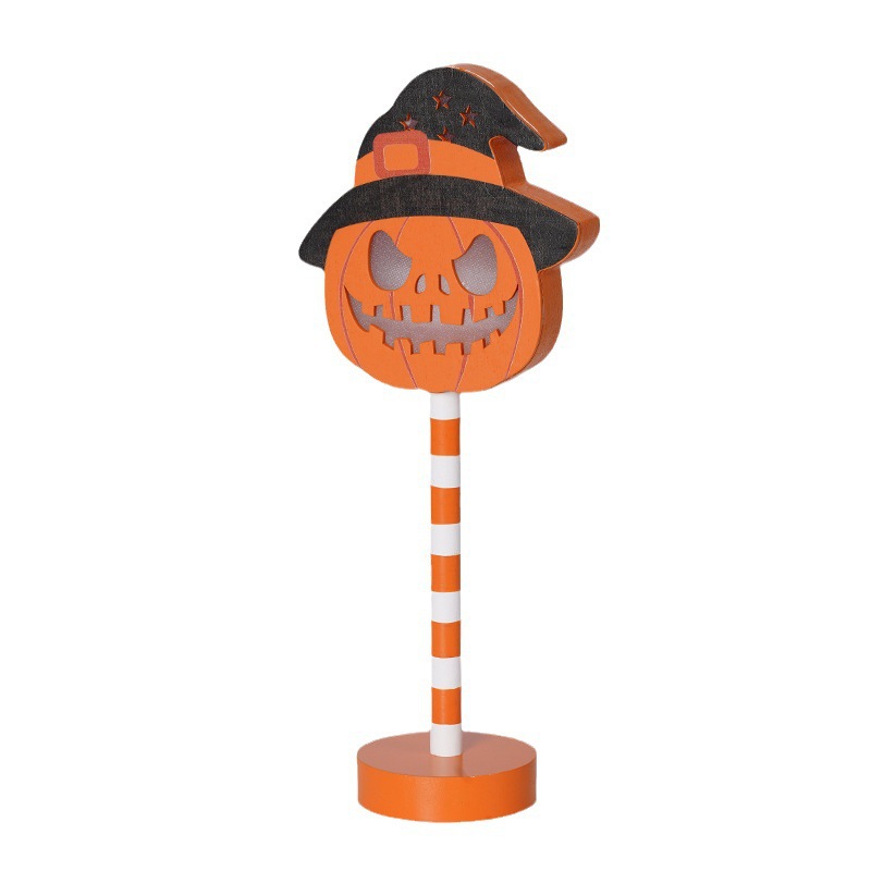 Halloween LED Pumpkin Ghost Skull Head Wooden Decorative Night Light-KOLAICH™