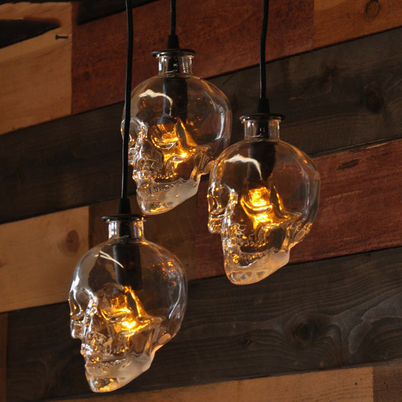 Loft Retro Bar Restaurant Skull Pendant  Halloween Lamp-KOLAICH™