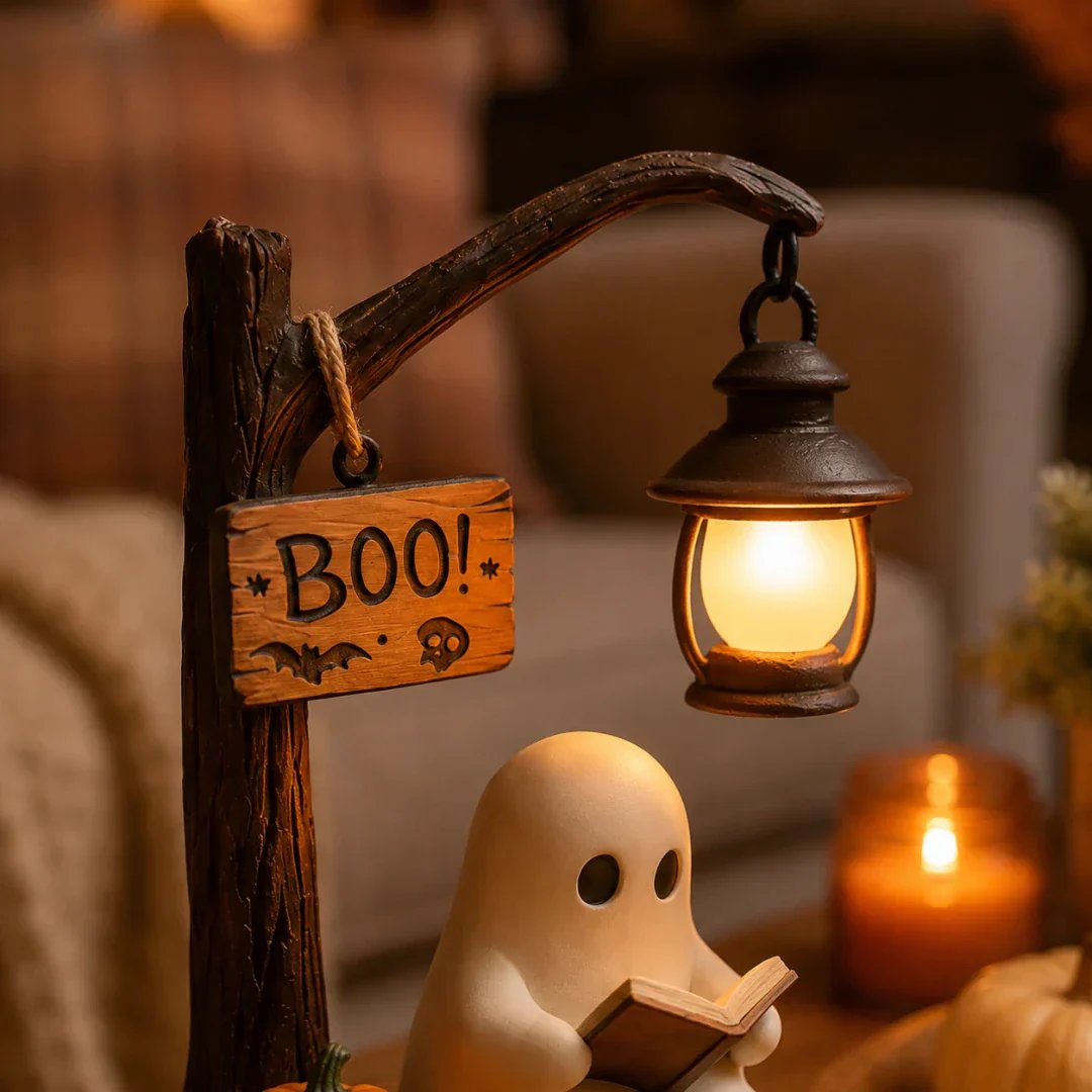 🎃 LIMITED-TIME-Lighted Boo Ghost Reading Tabletop Decor-KOLAICH™