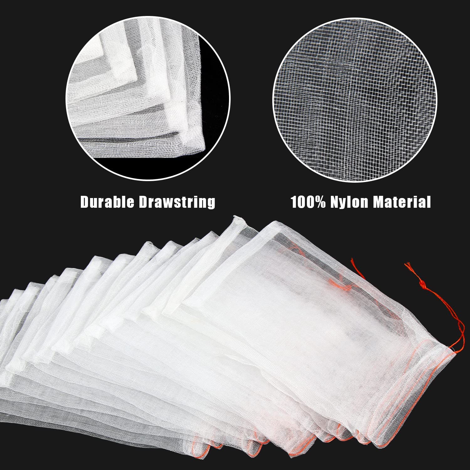 DIYASY 10Pcs Fruit Protection Bags, 8 x 12 Bird Netting Garden Netting Bags Mosquito Insect Nylon Mesh Barrier Bag with Drawstring for Protecting Fruit Tree, Plants, Vegetables-KOLAICH™