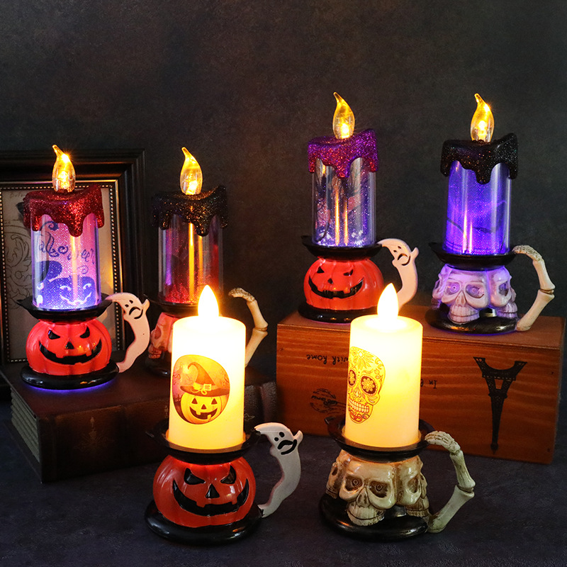 Halloween Decorative Props Skull Pumpkin Candle Lamp-KOLAICH™