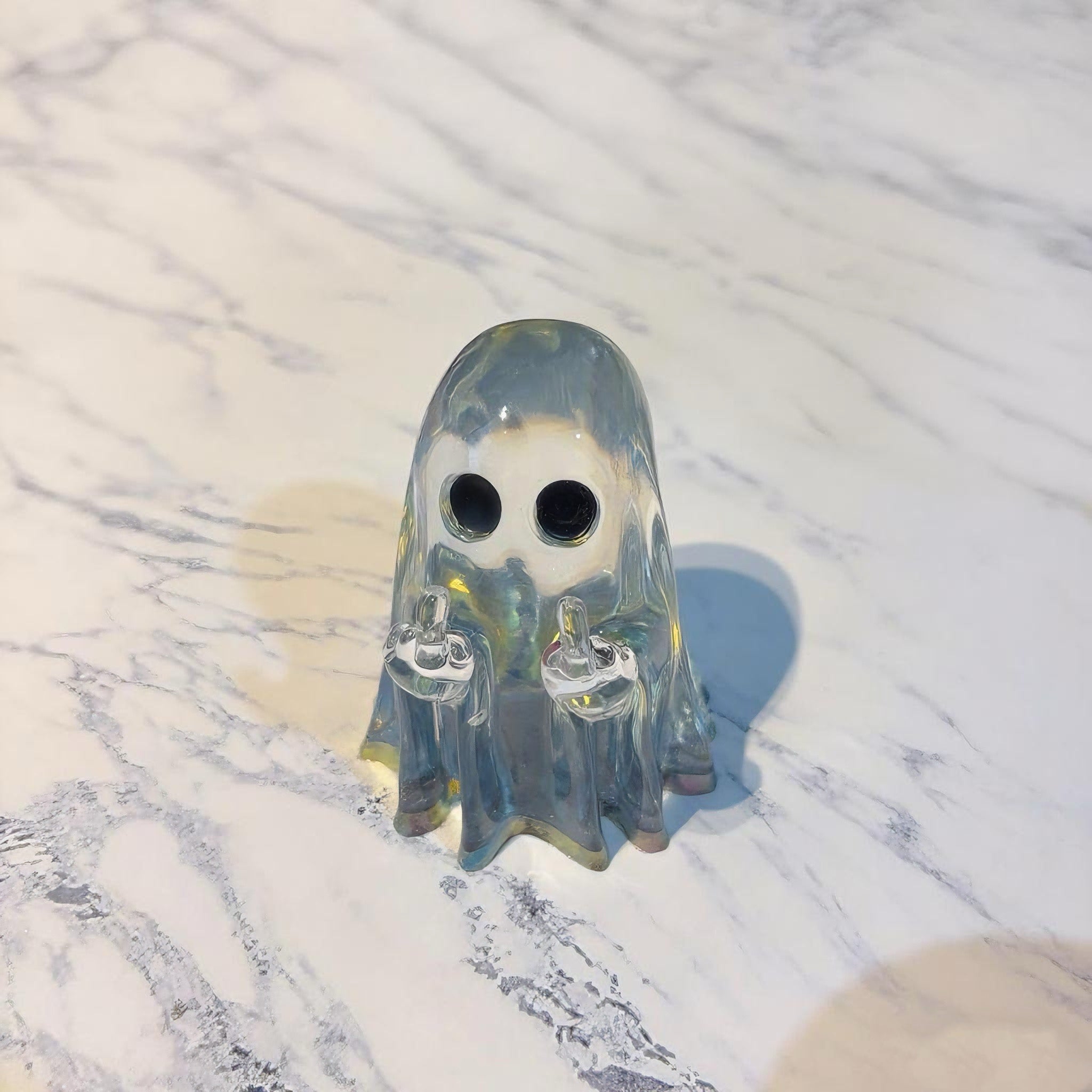 Handmade Shiny Middle Finger Ghost Ornament Resin Mold