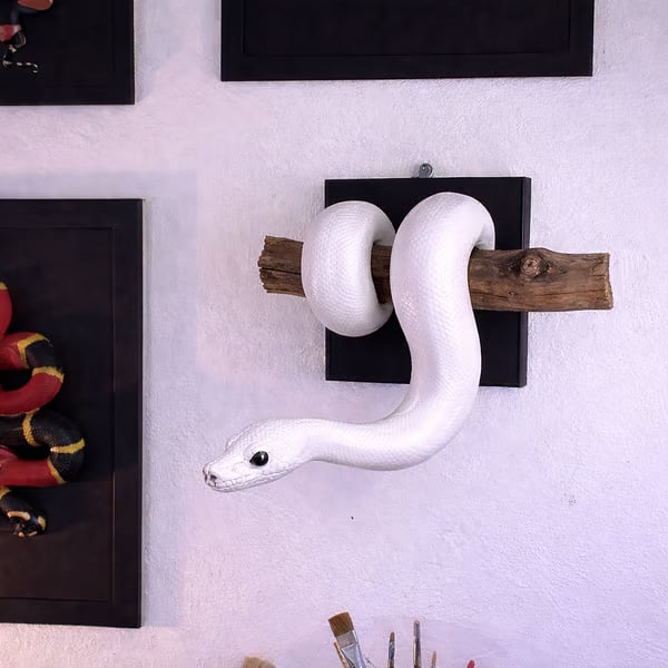 🐍💛 Golden Ball Python Wall Sculpture | Symbol of Strength & Prosperity