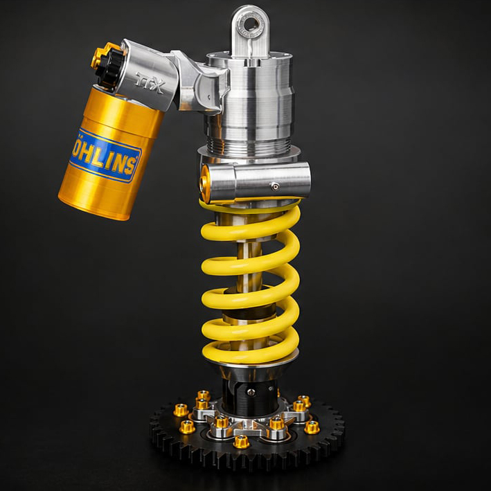 Ohlins-Inspired Suspension Shock Absorber Desk Lamp, Adjustable LED Light for Gamers & Car Enthusiasts