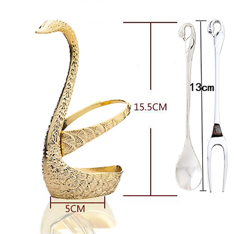 7pcs Swan Base Holder Fruit Forks Set Salad Dessert Tools Tableware-KOLAICH™