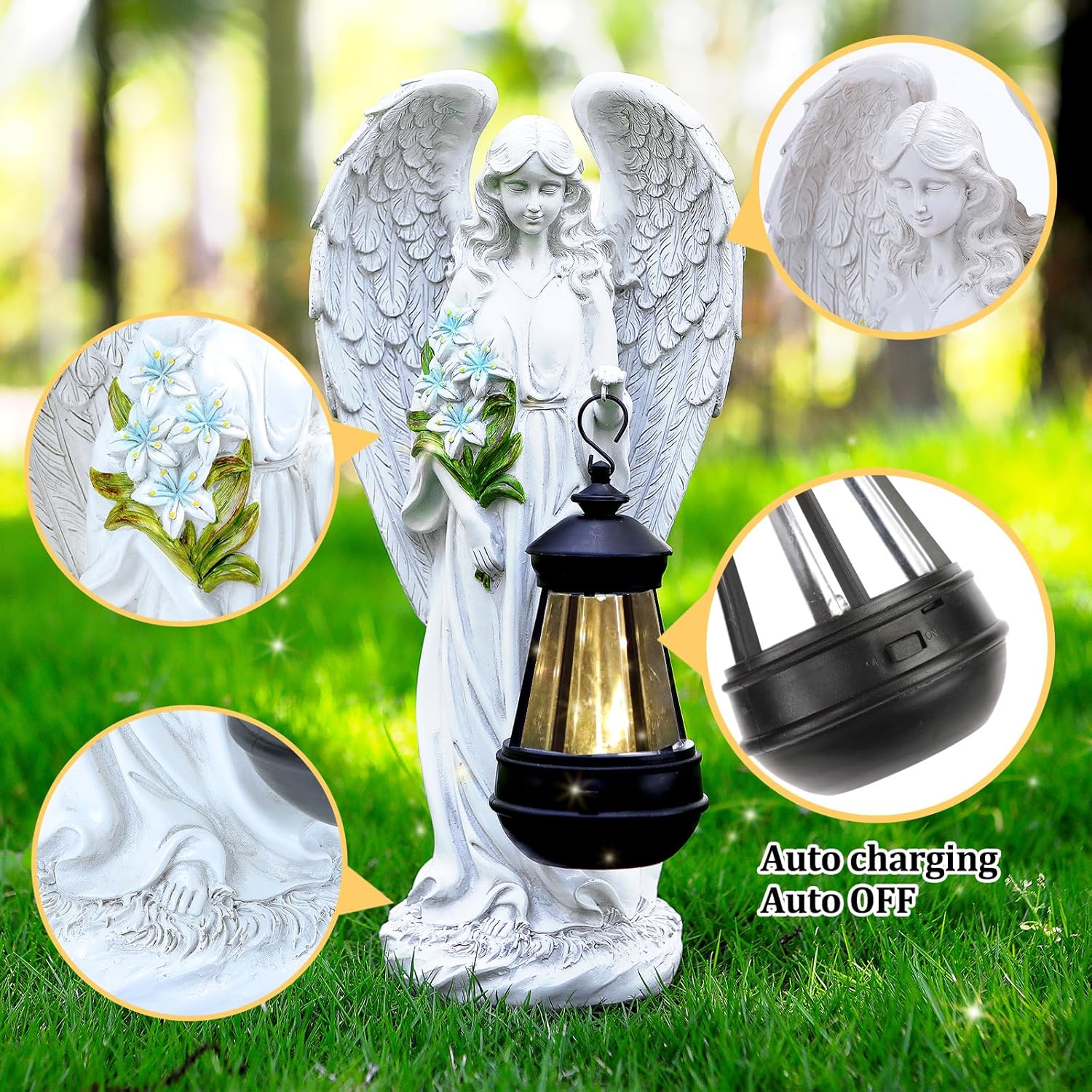 😇 Solar Angel Outdoor Garden Decor Statues