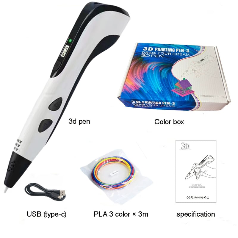 NEW 3D Printing Pen 3d Pen Set for Kids Chidren Child's Birthday Christmas Creative DIY Gift LCD Display with PLA Filament