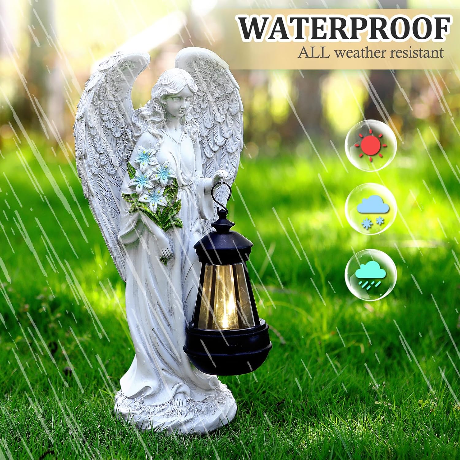 😇 Solar Angel Outdoor Garden Decor Statues