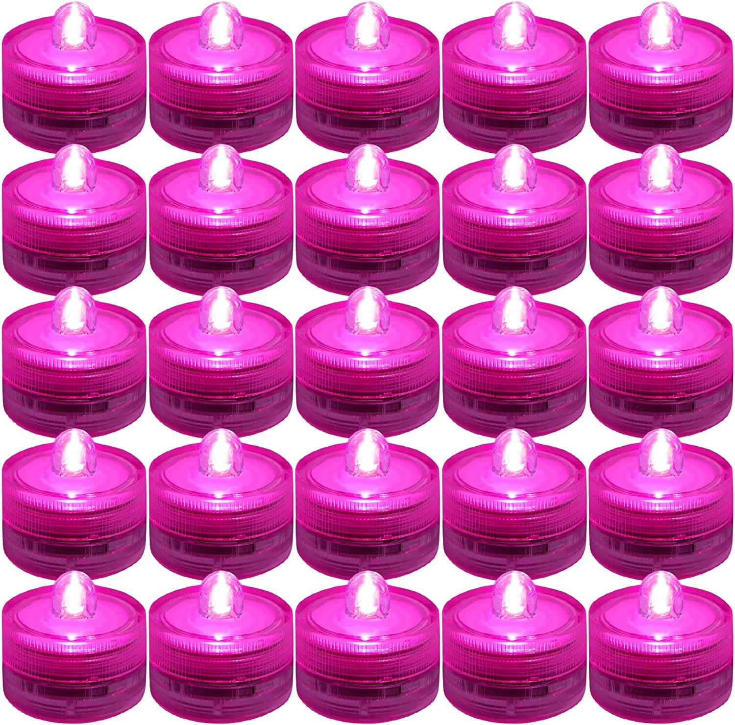 Submersible LED Lights,24pcs Flameless Underwater Tea Lights,Battery Powered Candle Lights-KOLAICH™