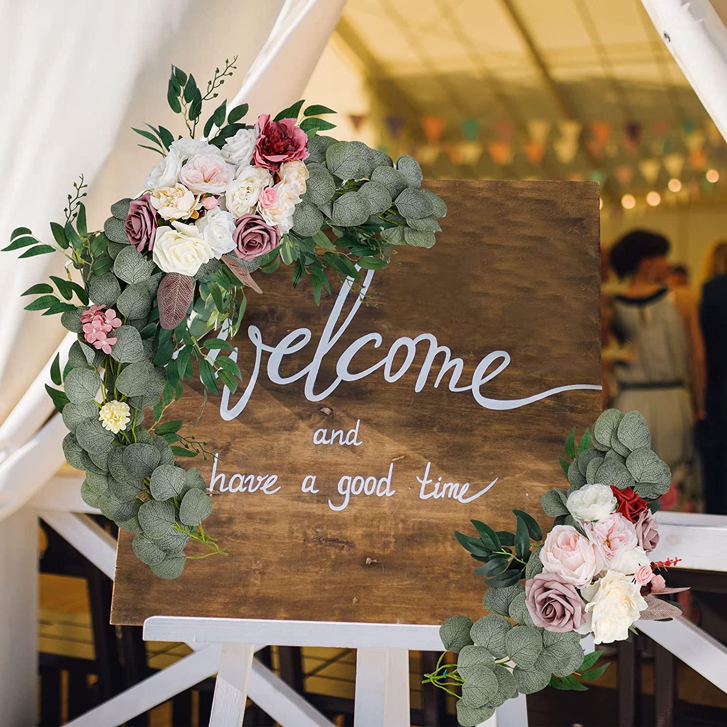 2pcs Artificial Flower Swag Arch Decor for Wedding Reception Backdrop-KOLAICH™