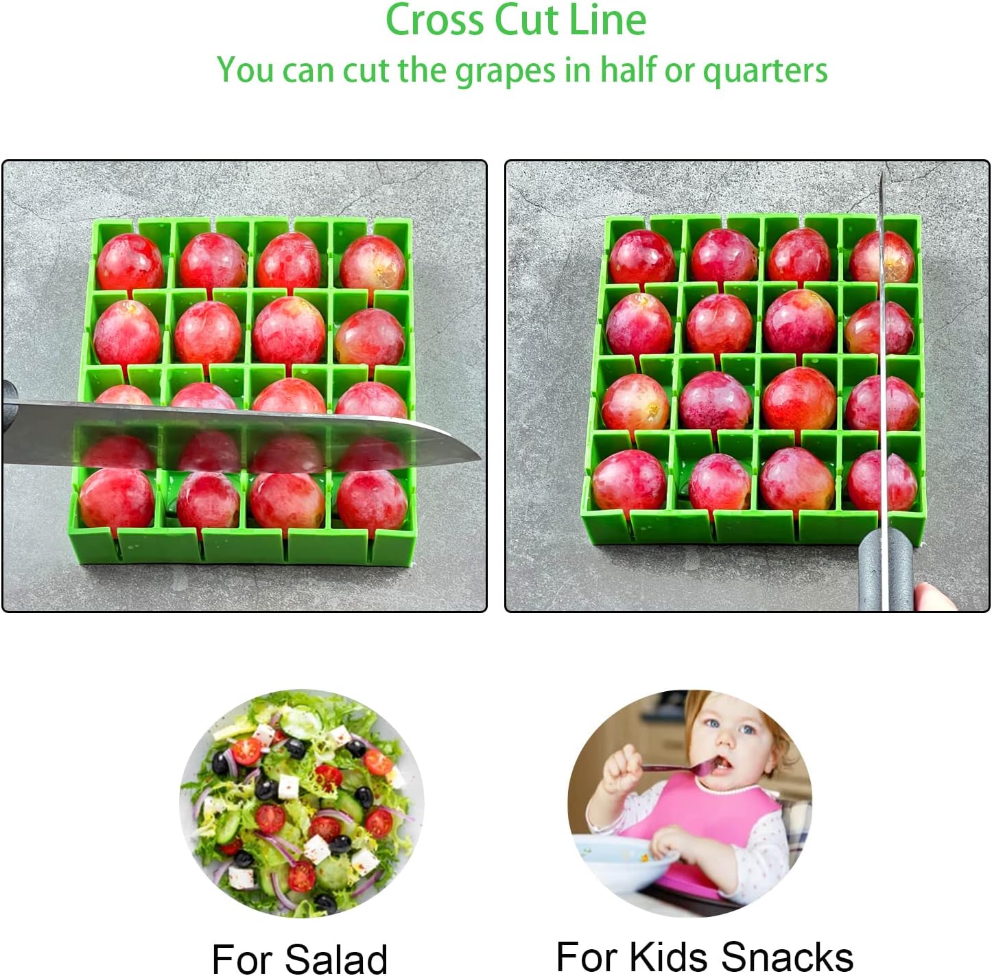 Grape cherry tomato slicer slices in halves or quarters at a time