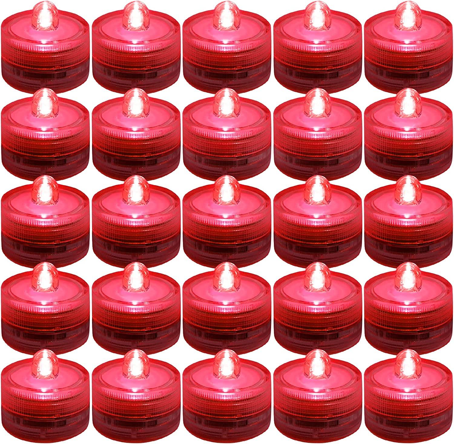 Submersible LED Lights,24pcs Flameless Underwater Tea Lights,Battery Powered Candle Lights-KOLAICH™
