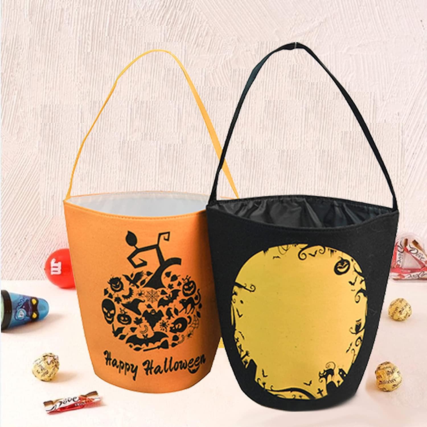 Halloween Trick or Treat Bag, Pumpkin Canvas Candy Tote Bucket-KOLAICH™