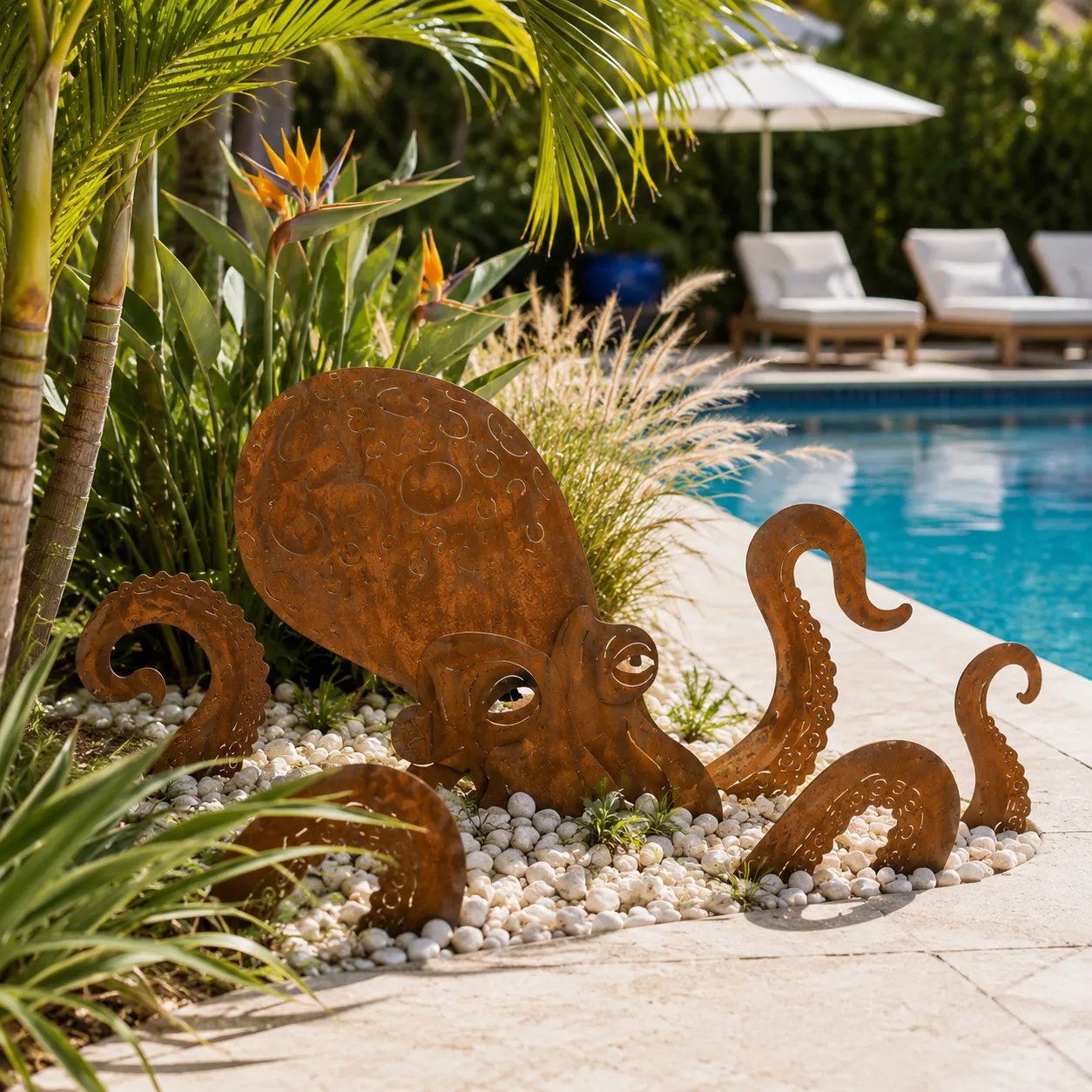 🔥2026 Hot Sale - 🐙Rust Patina Giant Squid Garden Sculpture-KOLAICH™