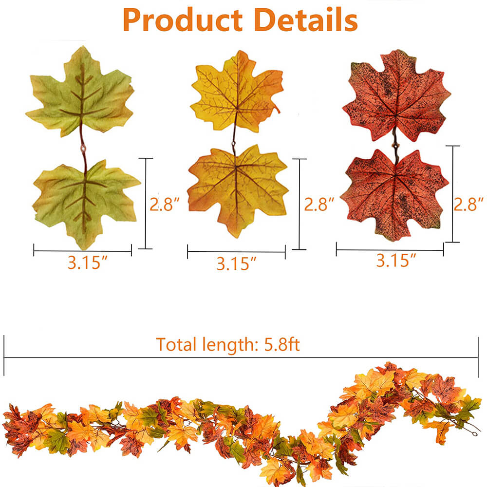 Halloween Hanging Simulated Decorative Maple Leaves