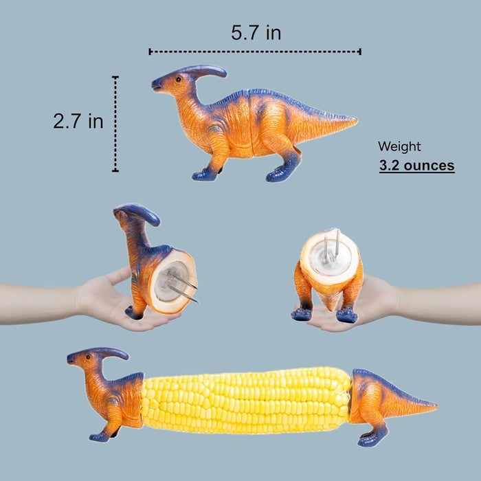 🦖Dinosaur Corn Holders for Corn On The Cob - Funny Corn Cob Holder for Kids and Adults with Stainless Steel Prongs-KOLAICH™