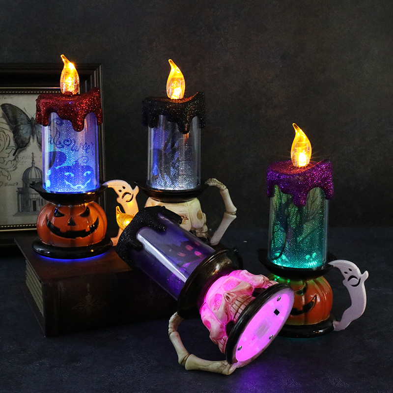 Halloween Decorative Props Skull Pumpkin Candle Lamp-KOLAICH™