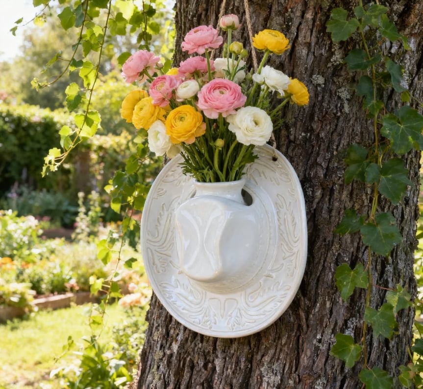 🔥 Cowgirl Hat Hanging Vase – Western Chic for Your Home Decor! 🤠-KOLAICH™