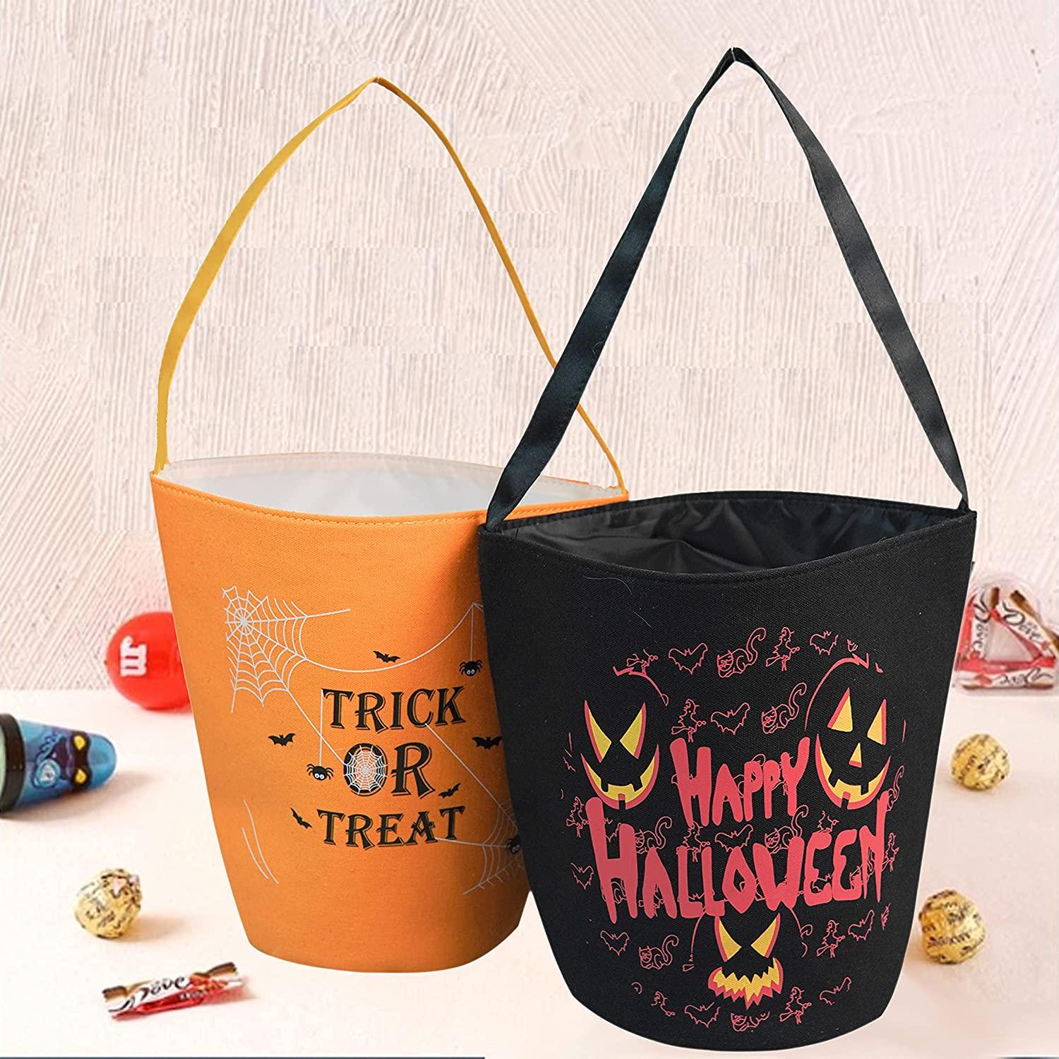 Halloween Trick or Treat Bag, Pumpkin Canvas Candy Tote Bucket-KOLAICH™