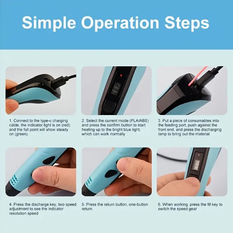 NEW 3D Printing Pen 3d Pen Set for Kids Chidren Child's Birthday Christmas Creative DIY Gift LCD Display with PLA Filament