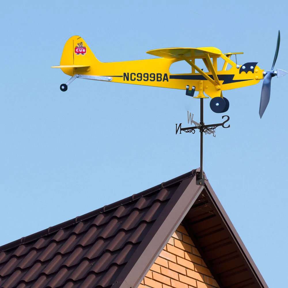 Piper J3 Cub Airplane Weathervane - Gifts for flight lovers