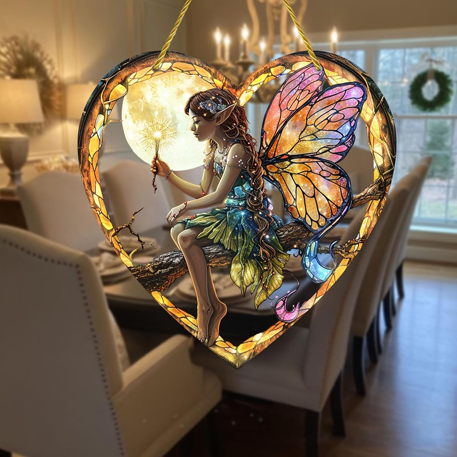 Heart Shaped Window Treatments Elf Girl Light Catcher/Home Decoration /Creative Gifts