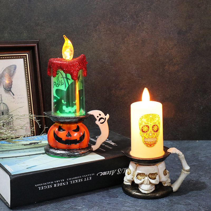 Halloween Decorative Props Skull Pumpkin Candle Lamp-KOLAICH™
