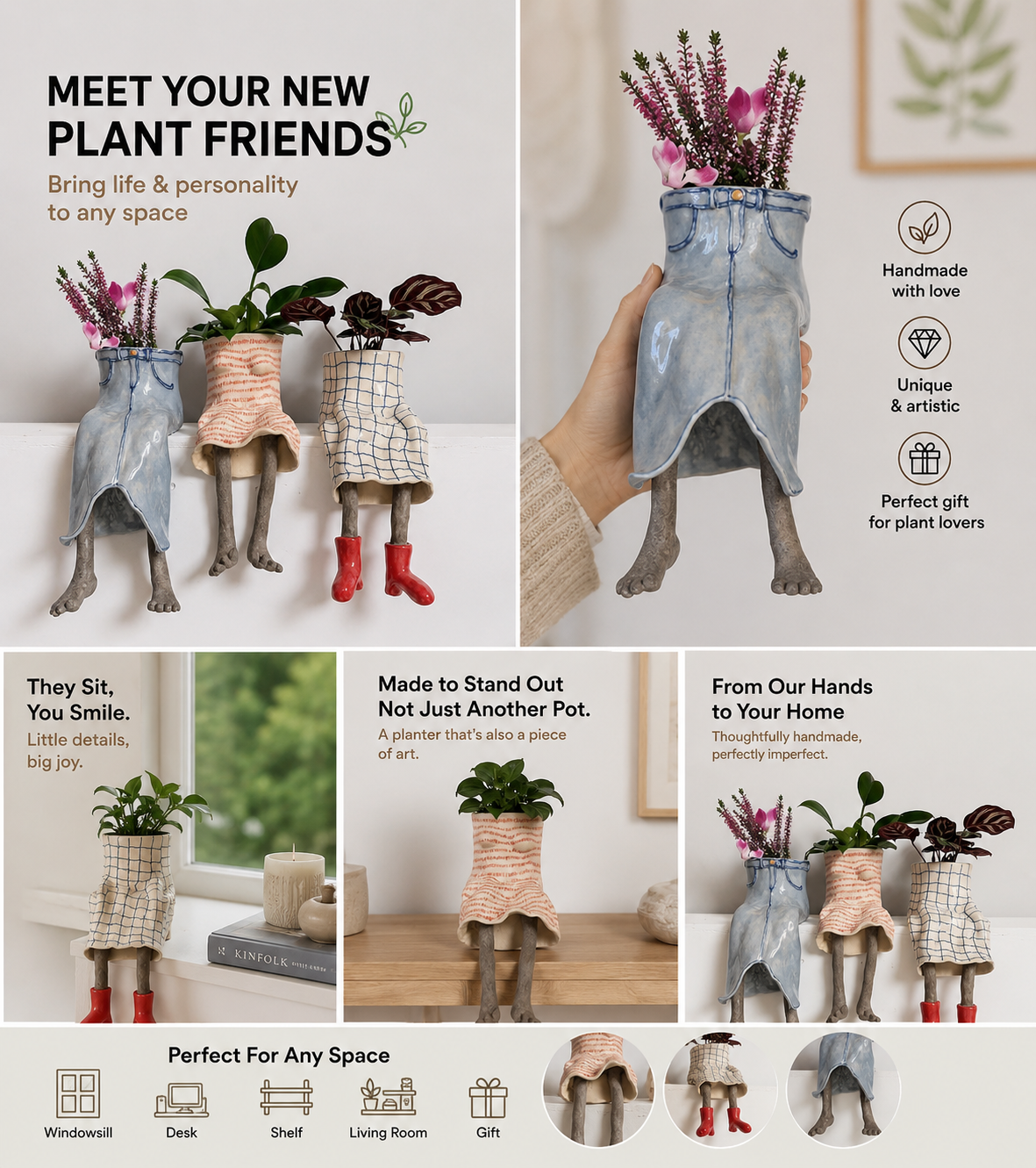🎃 Limited Halloween Sale 👻 The Hanging Legs Family™ Whimsical Hanging Legs Planter – Spooky & Adorable Home Decor-KOLAICH™