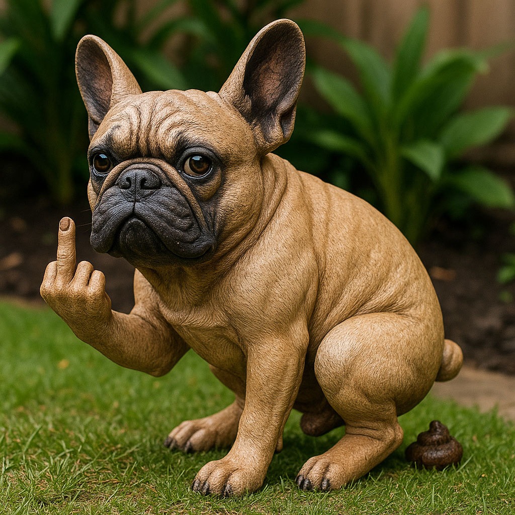 Funny French Bulldog Garden Statue