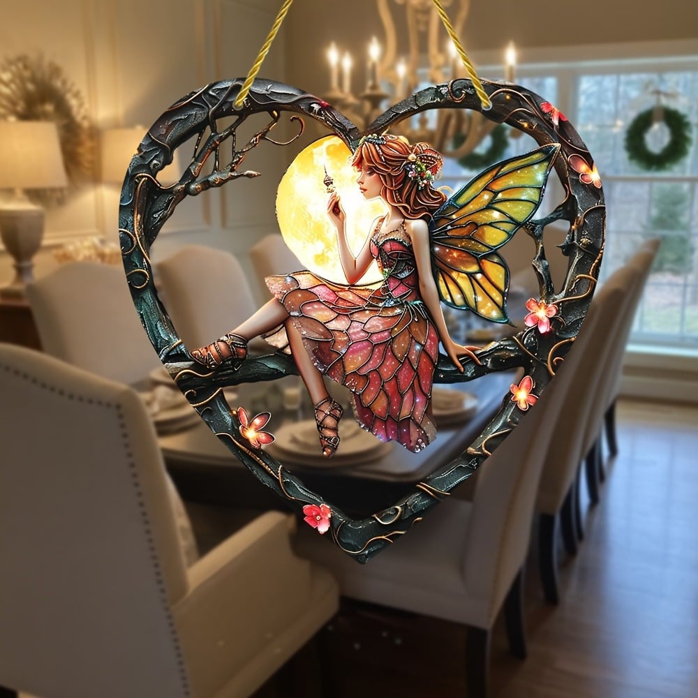 Heart Shaped Window Treatments Elf Girl Light Catcher/Home Decoration /Creative Gifts
