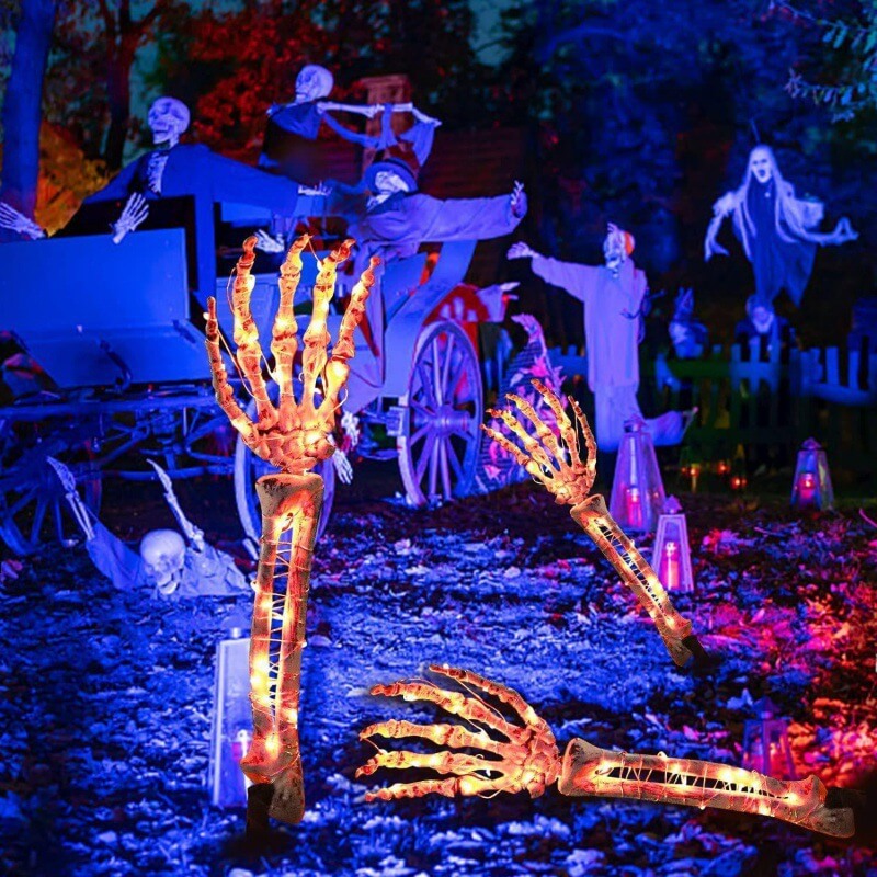 Glowing Halloween Ghost Hand Skeleton