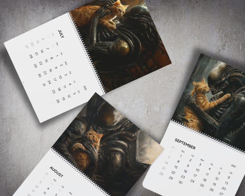 Buy 2 Get 1 FREEXenomorph Alien x Jonesy Cat 2025 Wall Calendar