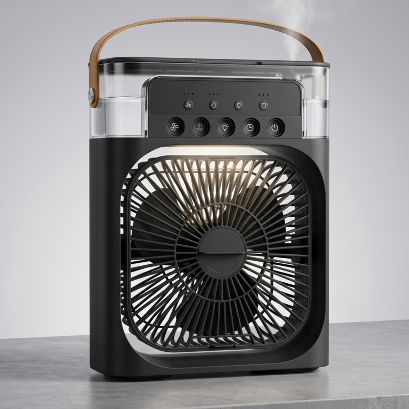 3-in-1 Portable Mini Fan & Electric Air Cooler - Personal Humidifier with Mist