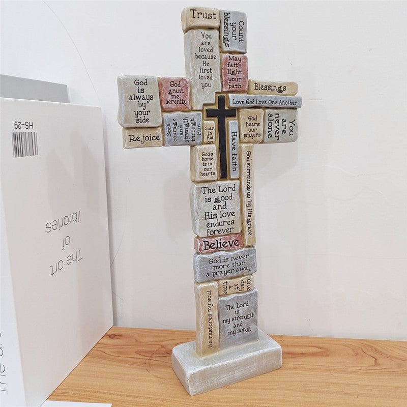 Handmade Cross Statue by Godisabove