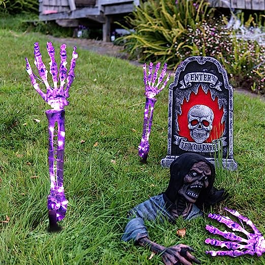 Glowing Halloween Ghost Hand Skeleton