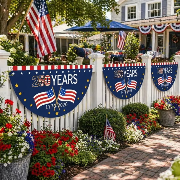 LED Patriotic Bunting Banner for America’s 250th