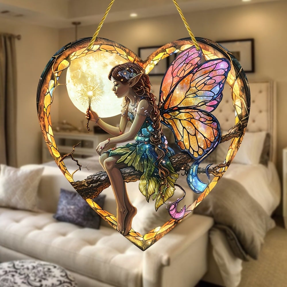Heart Shaped Window Treatments Elf Girl Light Catcher/Home Decoration /Creative Gifts