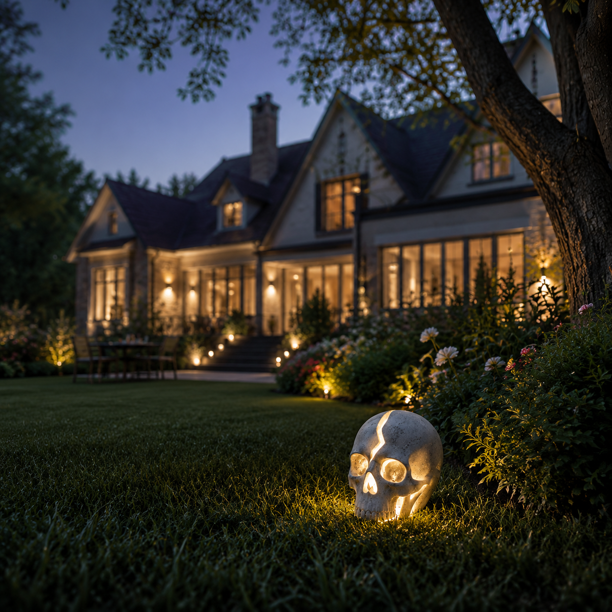 Solar Cracked Skull Garden Light for Halloween Yard, Porch & Garden Decor-KOLAICH™