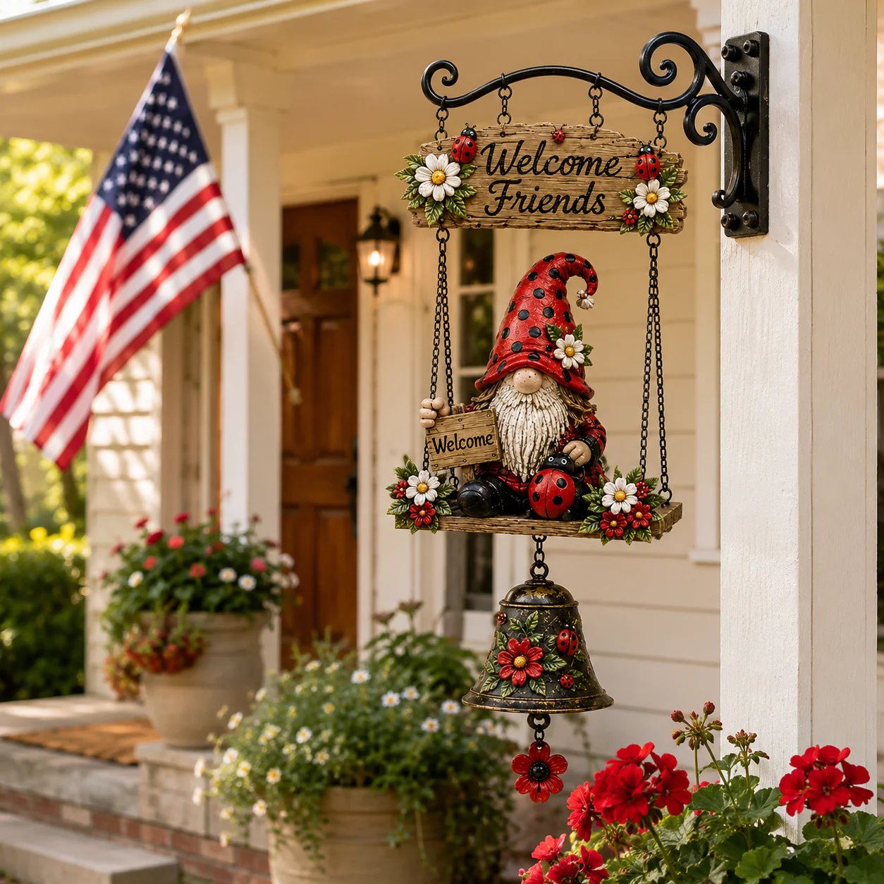 🔥50% OFF TODAY ONLY – Rustic Garden Gnome Bell Outdoor Decor 🐞🌼-KOLAICH™