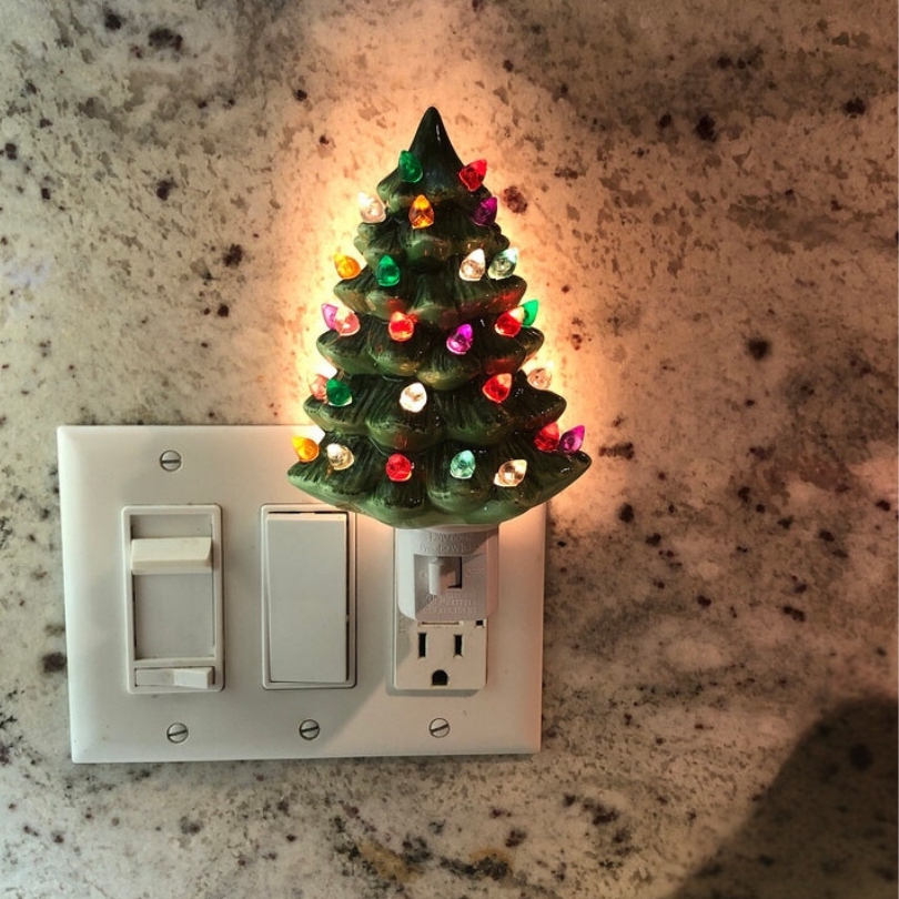 🎄Handmade Ceramic Christmas Tree Night Light | Ceramic Art | Hand Painted Art